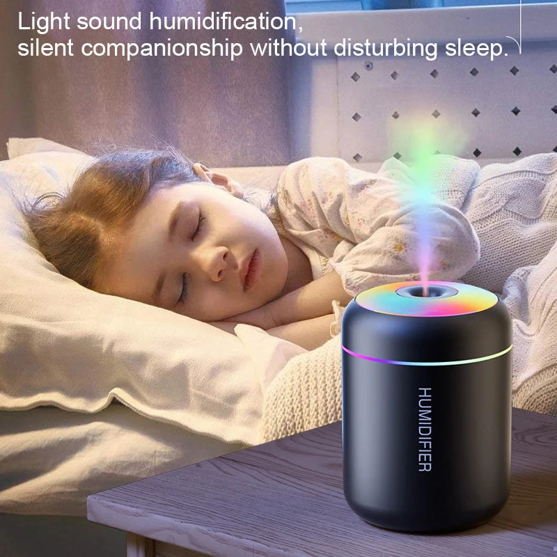 mini Air Humidifier Usb Aroma Diffuser Essential Oil Purifier Cool Mist Sprayer Home Bedroomled Desktop Humidificador