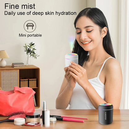 mini Air Humidifier Usb Aroma Diffuser Essential Oil Purifier Cool Mist Sprayer Home Bedroomled Desktop Humidificador